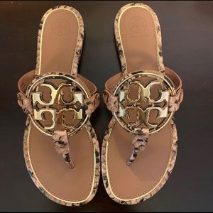 Tory Burch Miller sandal in snake skin